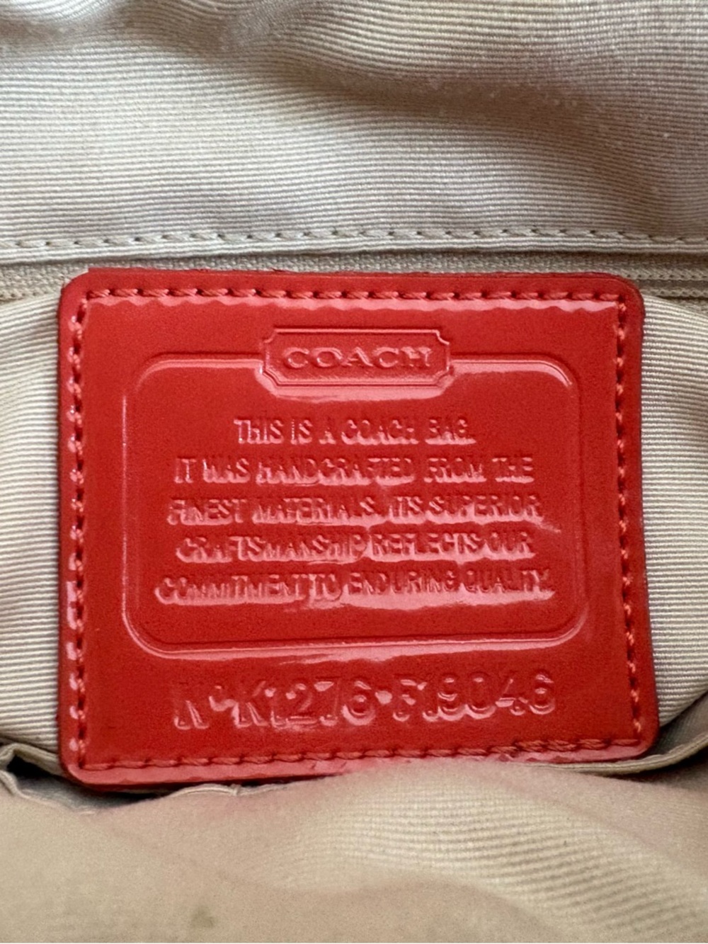 Coach Signature Strips tote Bag with Red Stripe - Picture 4 of 6